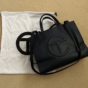 Unisex Navy Medium Telfar Shopping Bag